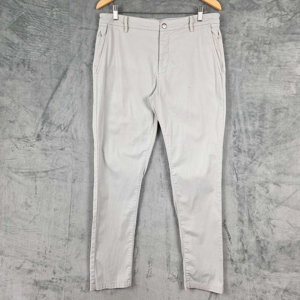 BirdDogs Pants 34x30 Gray Performance Chino Golf Stretch Lined Travel Commute